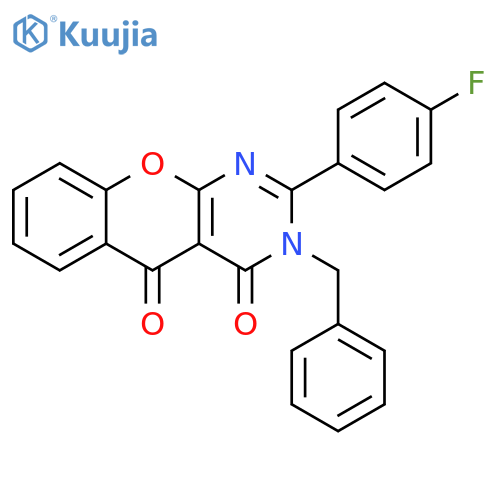 3-benzyl-2-(4-fluorophenyl)-3H,4H,5H-chromeno2,3-dpyrimidine-4,5-dione structure