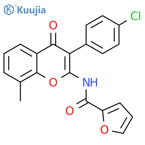 N-3-(4-chlorophenyl)-8-methyl-4-oxo-4H-chromen-2-ylfuran-2-carboxamide structure