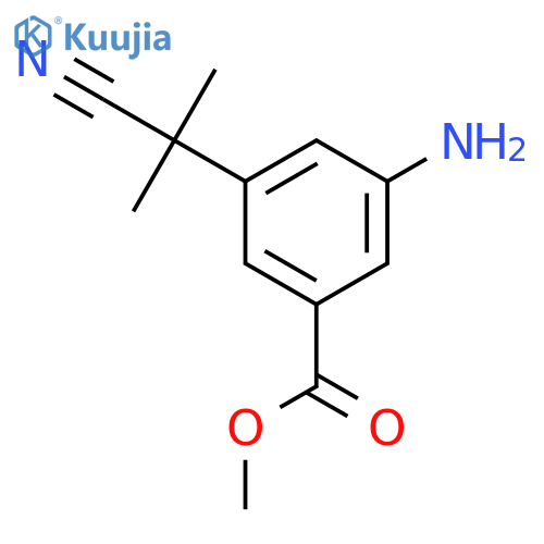 BENZOIC ACID, 3-AMINO-5-(1-CYANO-1-METHYLETHYL)-, METHYL ESTER structure