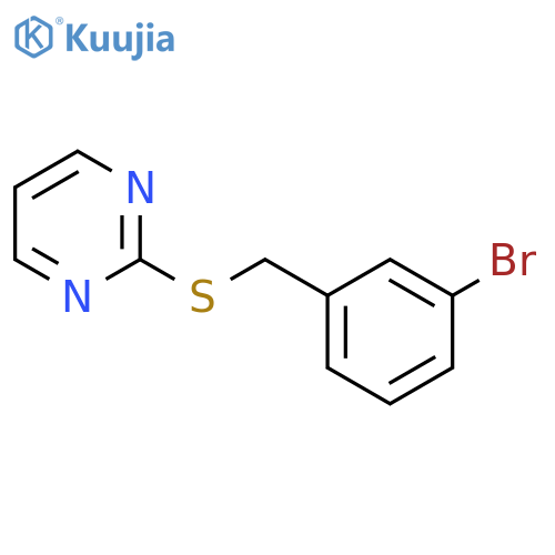 Pyrimidine, 2-[[(3-bromophenyl)methyl]thio]- structure