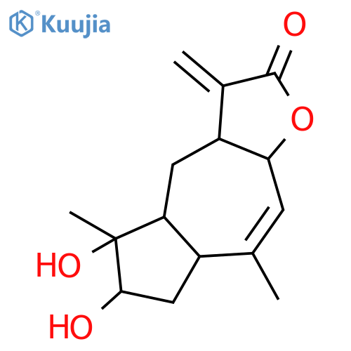 (3aR,4aR,5R,6R,7aR,9aR)-5,6-dihydroxy-5,8-dimethyl-3-methylidene-3a,4,4a,5,6,7,7a,9a-octahydroazuleno[6,5-b]furan-2(3H)-one structure