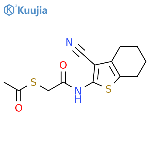 2-(acetylsulfanyl)-N-(3-cyano-4,5,6,7-tetrahydro-1-benzothiophen-2-yl)acetamide structure