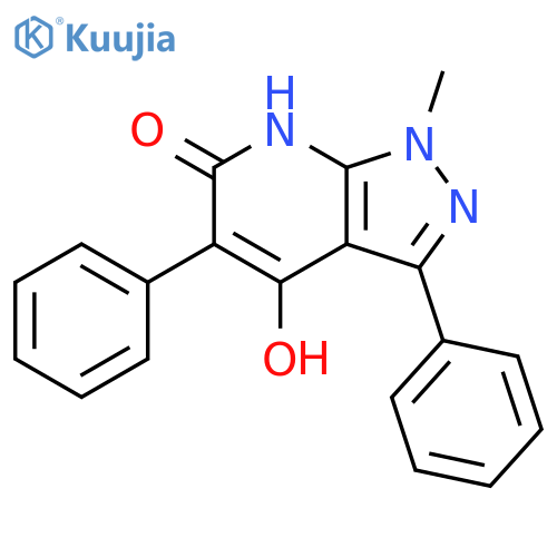 6H-Pyrazolo[3,4-b]pyridin-6-one,1,7-dihydro-4-hydroxy-1-methyl-3,5-diphenyl- structure