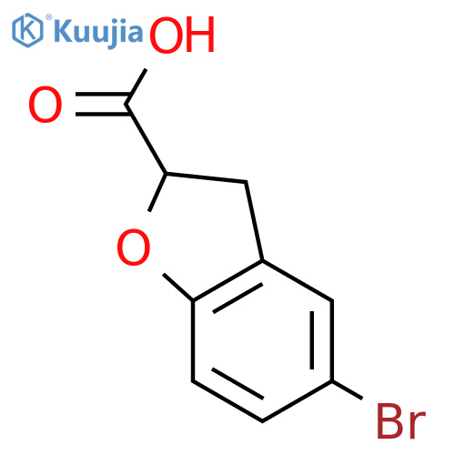 5-bromo-2,3-dihydro-1-benzofuran-2-carboxylic acid structure