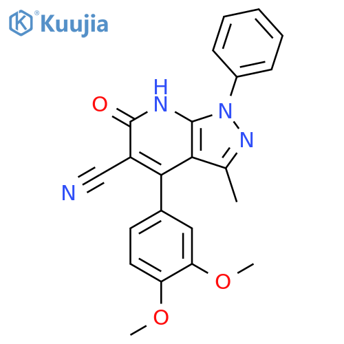 4-(3,4-dimethoxyphenyl)-6-hydroxy-3-methyl-1-phenyl-1H-pyrazolo3,4-bpyridine-5-carbonitrile structure