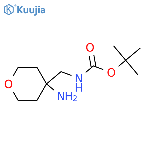 tert-butyl N-[(4-aminooxan-4-yl)methyl]carbamate structure