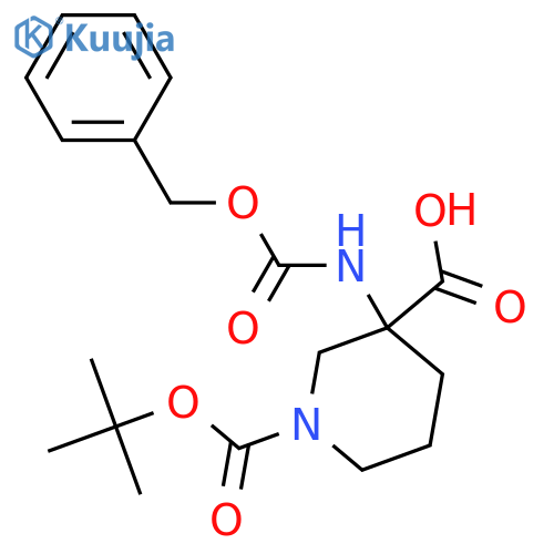 3-(((Benzyloxy)carbonyl)amino)-1-(tert-butoxycarbonyl)piperidine-3-carboxylic acid structure