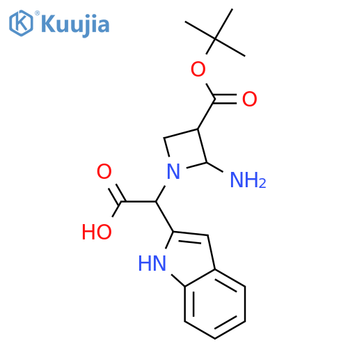 1H-Indole-2-aceticacid, a-[3-[[(1,1-dimethylethoxy)carbonyl]amino]-1-azetidinyl]- structure