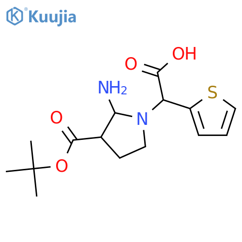 1-Pyrrolidineaceticacid, 3-[[(1,1-dimethylethoxy)carbonyl]amino]-a-2-thienyl- structure