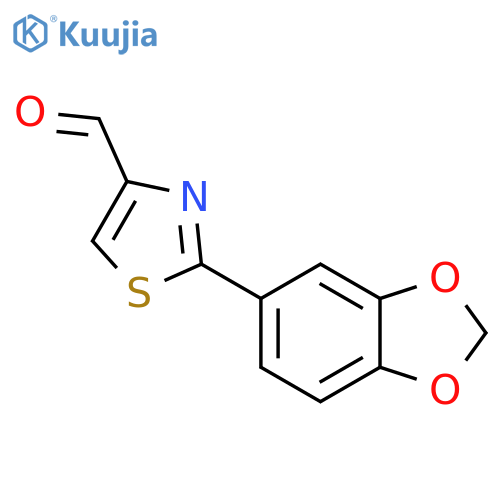2-(2H-1,3-benzodioxol-5-yl)-1,3-thiazole-4-carbaldehyde structure