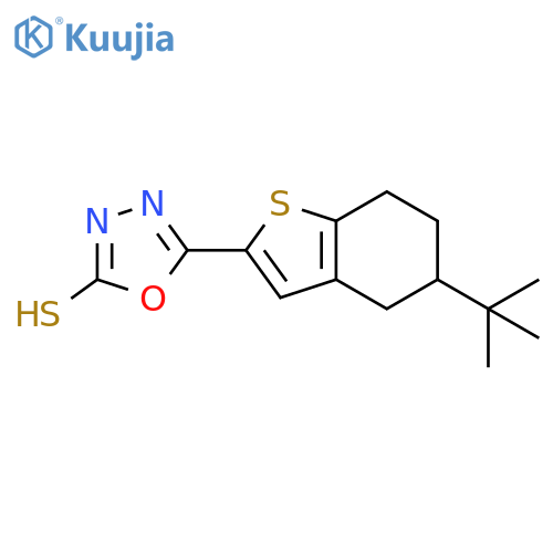 5-(5-Tert-butyl-4,5,6,7-tetrahydro-1-benzothiophen-2-yl)-1,3,4-oxadiazole-2-thiol structure
