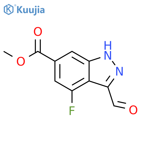 Methyl 4-fluoro-3-formyl-1H-indazole-6-carboxylate structure