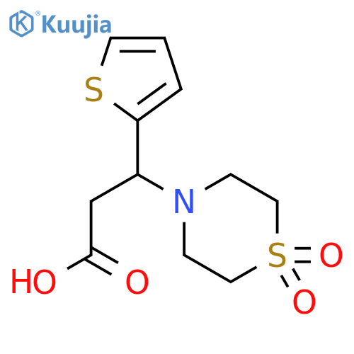 3-(1,1-Dioxo-1lambda~6~,4-Thiazinan-4-Yl)-3-(2-Thienyl)Propanoic Acid structure