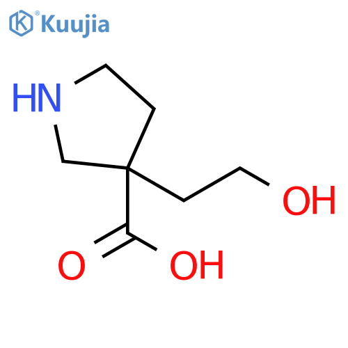 3-Pyrrolidinecarboxylic acid, 3-(2-hydroxyethyl)- structure