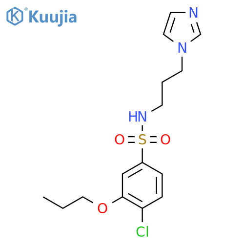 4-chloro-N-3-(1H-imidazol-1-yl)propyl-3-propoxybenzene-1-sulfonamide structure
