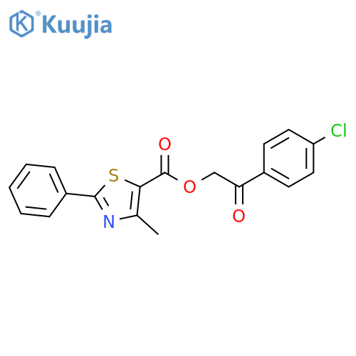 2-(4-chlorophenyl)-2-oxoethyl 4-methyl-2-phenyl-1,3-thiazole-5-carboxylate structure