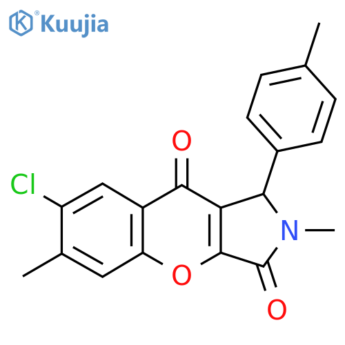 7-chloro-2,6-dimethyl-1-(4-methylphenyl)-1H,2H,3H,9H-chromeno2,3-cpyrrole-3,9-dione structure