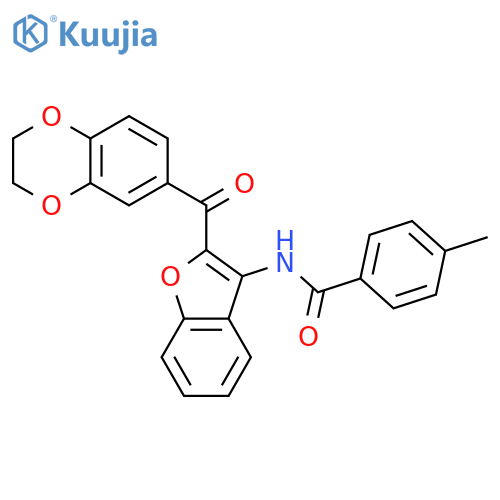 N-2-(2,3-dihydro-1,4-benzodioxine-6-carbonyl)-1-benzofuran-3-yl-4-methylbenzamide structure
