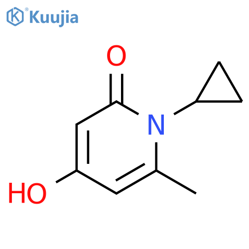 1-cyclopropyl-4-hydroxy-6-methyl-1,2-dihydropyridin-2-one structure