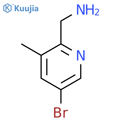 (5-bromo-3-methyl-2-pyridyl)methanamine structure