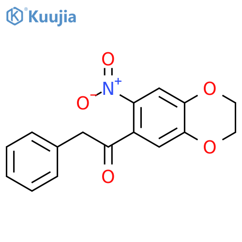 1-(6-nitro-2,3-dihydro-1,4-benzodioxin-7-yl)-2-phenylethanone structure