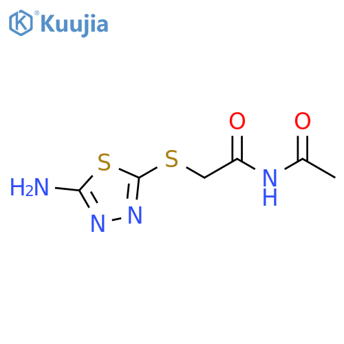 N-acetyl-2-[(5-amino-1,3,4-thiadiazol-2-yl)sulfanyl]acetamide structure