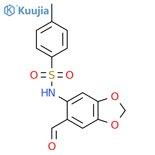 N-(6-Formylbenzo[d][1,3]dioxol-5-yl)-4-methylbenzenesulfonamide structure
