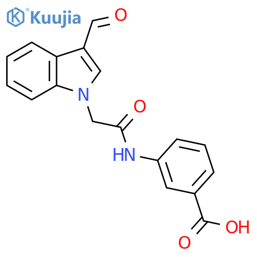 3-[2-(3-Formyl-indol-1-yl)-acetylamino]-benzoic acid structure