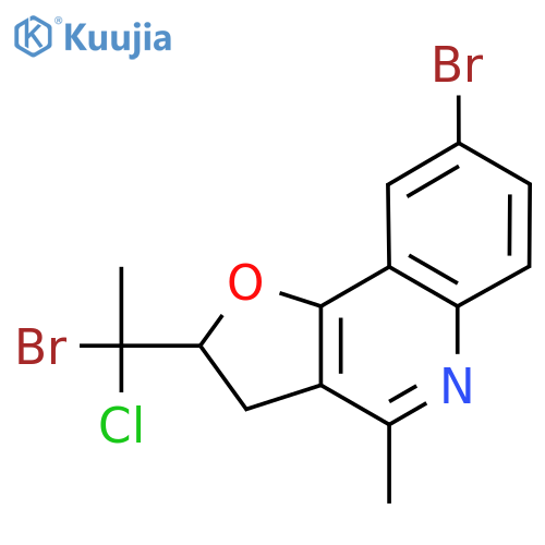 8-Bromo-2-(1-bromo-1-chloroethyl)-4-methyl-2,3-dihydrofuro[3,2-c]quinoline structure