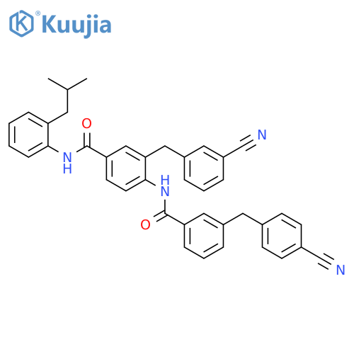 Benzamide,3-[(3-cyanophenyl)methyl]-4-[[3-[(4-cyanophenyl)methyl]benzoyl]amino]-N-[2-(2-methylpropyl)phenyl]- structure