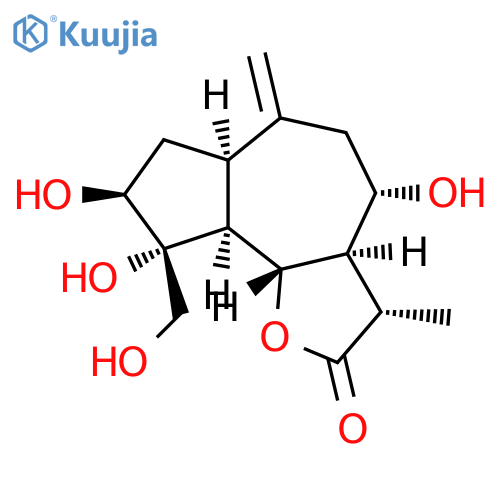 (3S)-3aβ,4,5,6,6aβ,7,8,9,9aβ,9bα-Decahydro-4β,8α,9β-trihydroxy-9-(hydroxymethyl)-3β-methyl-6-methyleneazuleno[4,5-b]furan-2(3H)-one structure