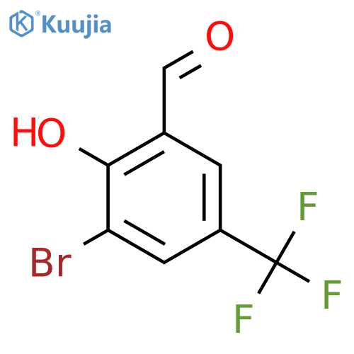 3-Bromo-2-hydroxy-5-(trifluoromethyl)benzaldehyde structure