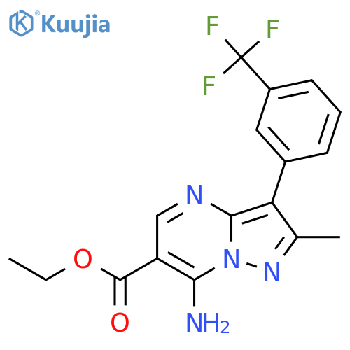 Ethyl 7-Amino-2-methyl-3-3-(trifluoromethyl)-phenylpyrazolo1,5-apyrimidine-6-carboxylate structure