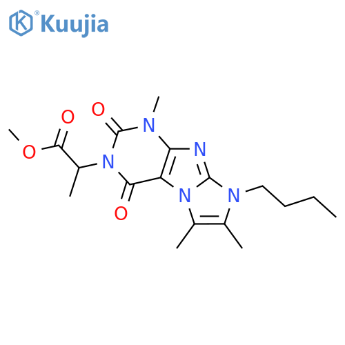 methyl 2-{8-butyl-1,6,7-trimethyl-2,4-dioxo-1H,2H,3H,4H,8H-imidazo1,2-gpurin-3-yl}propanoate structure