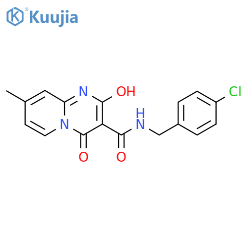 N-(4-chlorophenyl)methyl-2-hydroxy-8-methyl-4-oxo-4H-pyrido1,2-apyrimidine-3-carboxamide structure