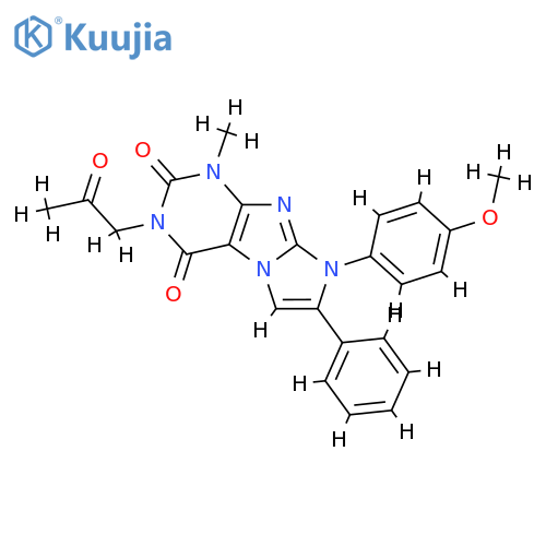 8-(4-methoxyphenyl)-1-methyl-3-(2-oxopropyl)-7-phenyl-1H,2H,3H,4H,8H-imidazo1,2-gpurine-2,4-dione structure