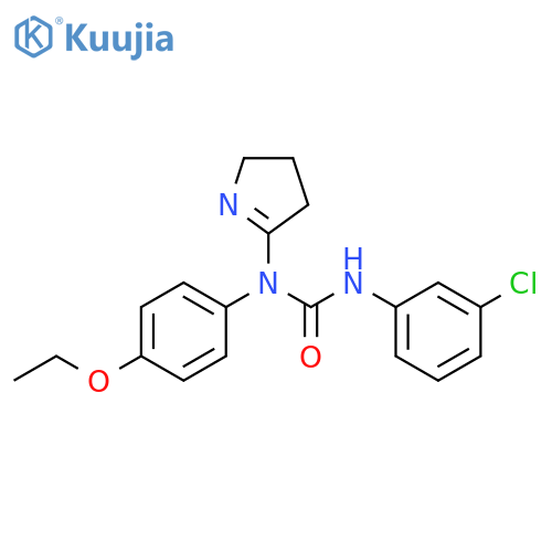 1-(3-chlorophenyl)-3-(3,4-dihydro-2H-pyrrol-5-yl)-3-(4-ethoxyphenyl)urea structure