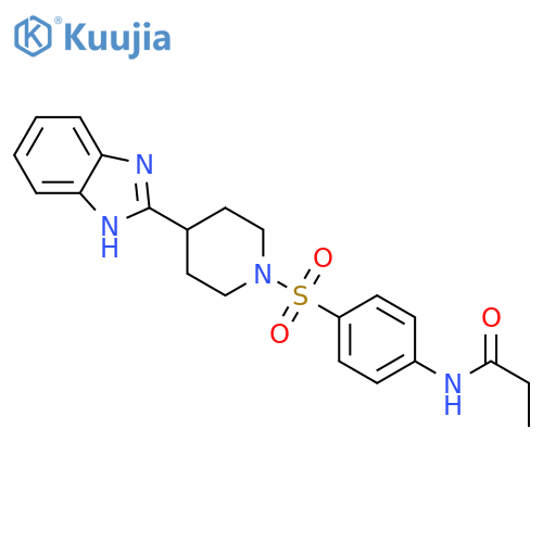N-(4-{4-(1H-1,3-benzodiazol-2-yl)piperidin-1-ylsulfonyl}phenyl)propanamide structure