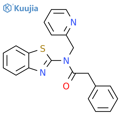 N-(1,3-benzothiazol-2-yl)-2-phenyl-N-(pyridin-2-yl)methylacetamide structure