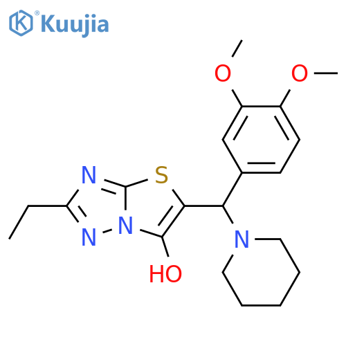 5-(3,4-dimethoxyphenyl)(piperidin-1-yl)methyl-2-ethyl-1,2,4triazolo3,2-b1,3thiazol-6-ol structure