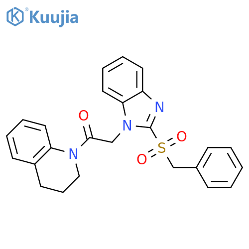 2-(2-phenylmethanesulfonyl-1H-1,3-benzodiazol-1-yl)-1-(1,2,3,4-tetrahydroquinolin-1-yl)ethan-1-one structure