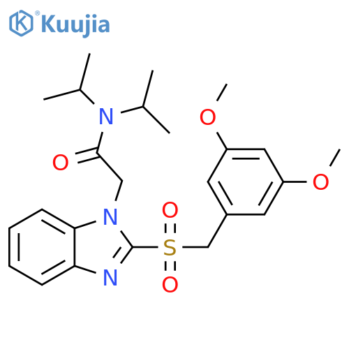 2-{2-(3,5-dimethoxyphenyl)methanesulfonyl-1H-1,3-benzodiazol-1-yl}-N,N-bis(propan-2-yl)acetamide structure