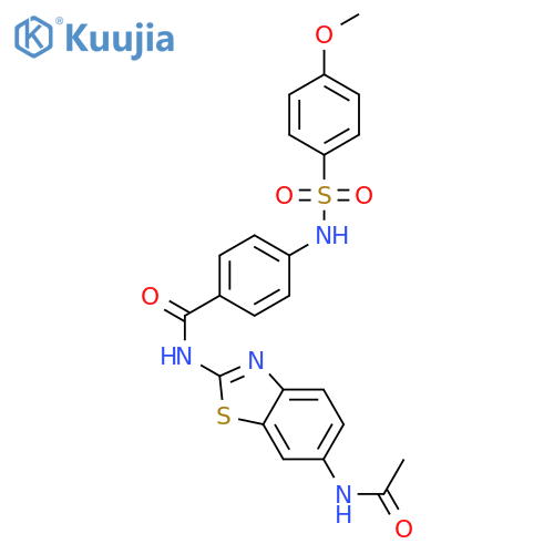 N-(6-acetamido-1,3-benzothiazol-2-yl)-4-(4-methoxybenzenesulfonamido)benzamide structure