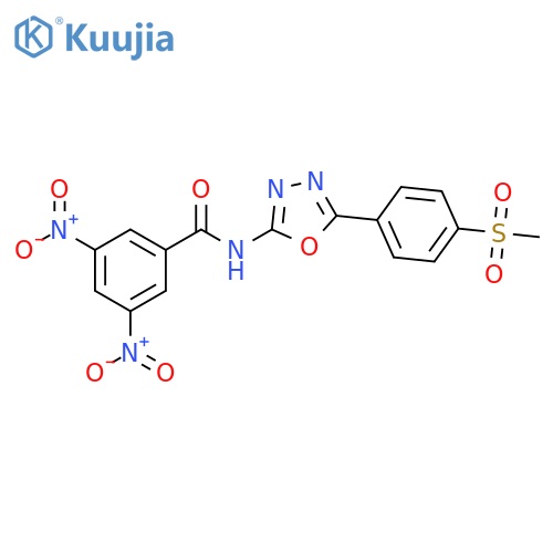 N-5-(4-methanesulfonylphenyl)-1,3,4-oxadiazol-2-yl-3,5-dinitrobenzamide structure