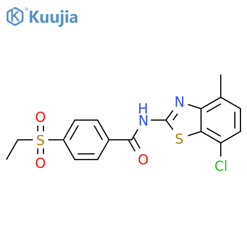 N-(7-chloro-4-methyl-1,3-benzothiazol-2-yl)-4-(ethanesulfonyl)benzamide structure