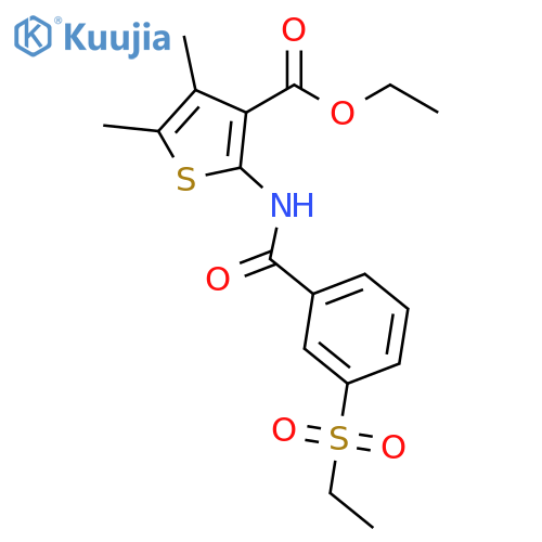 ethyl 2-3-(ethanesulfonyl)benzamido-4,5-dimethylthiophene-3-carboxylate structure