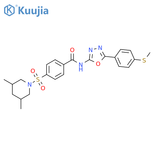 4-(3,5-dimethylpiperidin-1-yl)sulfonyl-N-{5-4-(methylsulfanyl)phenyl-1,3,4-oxadiazol-2-yl}benzamide structure