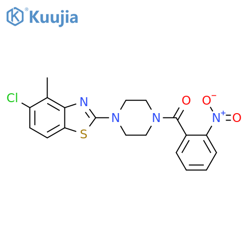 5-chloro-4-methyl-2-4-(2-nitrobenzoyl)piperazin-1-yl-1,3-benzothiazole structure