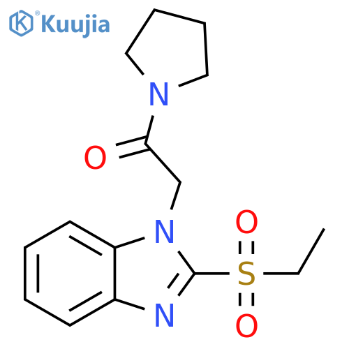 2-2-(ethanesulfonyl)-1H-1,3-benzodiazol-1-yl-1-(pyrrolidin-1-yl)ethan-1-one structure