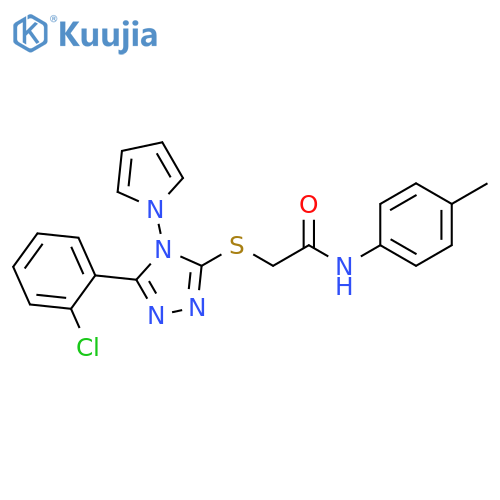 2-{5-(2-chlorophenyl)-4-(1H-pyrrol-1-yl)-4H-1,2,4-triazol-3-ylsulfanyl}-N-(4-methylphenyl)acetamide structure